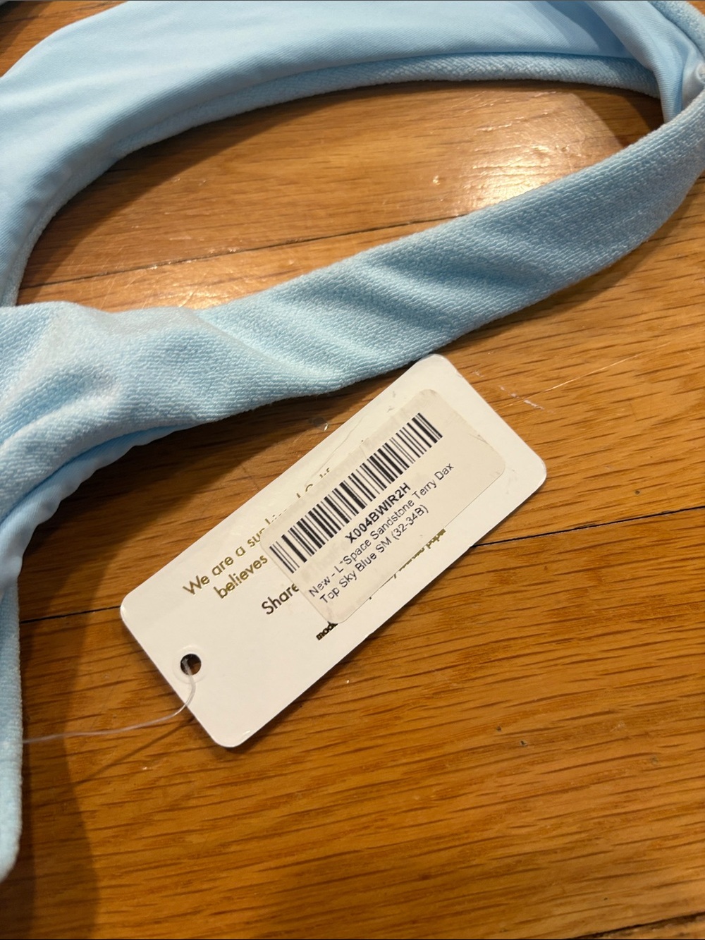 l*space Pale Blue Ruched Front Bandeau Bikini Top - Picture 2 of 3